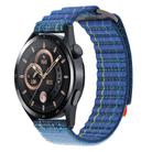 22mm Dual-Section Sports Style Nylon Loop Watch Band(Blue) - 2