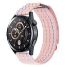 22mm Dual-Section Sports Style Nylon Loop Watch Band(Pink) - 2
