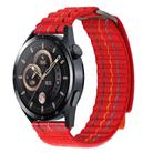 22mm Dual-Section Sports Style Nylon Loop Watch Band(Red) - 2