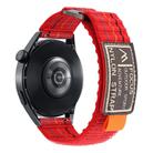 22mm Dual-Section Sports Style Nylon Loop Watch Band(Red) - 3