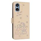 For Sony Xperia 5 V Embossed Kitten Phone Leather Case with Lanyard(Beige) - 3