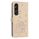 For Sony Xperia 1 VI Embossed Kitten Phone Leather Case with Lanyard(Beige) - 3