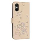 For Sony Xperia 10 VI Embossed Kitten Phone Leather Case with Lanyard(Beige) - 3