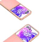 For Motorola Razr 50 Ultra ABEEL Electroplating Frame Genuine Leather Wave Phone Case(Pink) - 3