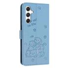 For Samsung Galaxy S23 FE 5G Embossed Kitten Phone Leather Case with Lanyard(Blue) - 3