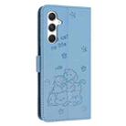 For Samsung Galaxy S25 FE 5G Embossed Kitten Phone Leather Case with Lanyard(Blue) - 3