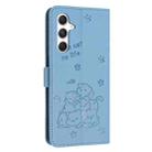 For Samsung Galaxy M55 5G / C55 5G Embossed Kitten Phone Leather Case with Lanyard(Blue) - 3