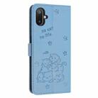 For Samsung Galaxy F06 5G / M06 5G Embossed Kitten Phone Leather Case with Lanyard(Blue) - 3