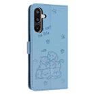 For Samsung Galaxy F16 5G / M16 5G Embossed Kitten Phone Leather Case with Lanyard(Blue) - 3