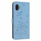 For Samsung Galaxy XCover6 Pro Embossed Kitten Phone Leather Case with Lanyard(Blue) - 3