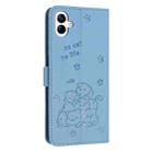 For Samsung Galaxy A04e / F04 / M04 Embossed Kitten Phone Leather Case with Lanyard(Blue) - 3