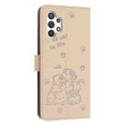 For Samsung Galaxy A13 5G / 4G Embossed Kitten Phone Leather Case with Lanyard(Beige) - 3