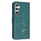 For Samsung Galaxy A55 5G Embossed Kitten Phone Leather Case with Lanyard(Dark Green) - 3