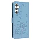 For Samsung Galaxy A56 5G Embossed Kitten Phone Leather Case with Lanyard(Blue) - 3