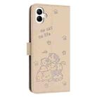 For Samsung Galaxy A07 4G Embossed Kitten Phone Leather Case with Lanyard(Beige) - 3