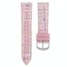 20mm Woolen Hybrid Leather Watch Band(Pink) - 3