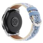22mm Woolen Hybrid Leather Watch Band(Blue) - 2