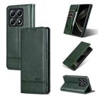 For Xiaomi 14T Pro AZNS Magnetic Calf Texture Flip Leather Phone Case(Dark Green) - 1