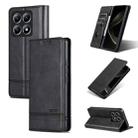 For Xiaomi 14T AZNS Magnetic Calf Texture Flip Leather Phone Case(Black) - 1