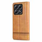 For Xiaomi 14T AZNS Magnetic Calf Texture Flip Leather Phone Case(Light Brown) - 3