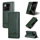For Xiaomi 15 AZNS Magnetic Calf Texture Flip Leather Phone Case(Dark Green) - 1