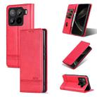 For Xiaomi 15 Pro AZNS Magnetic Calf Texture Flip Leather Phone Case(Red) - 1