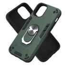 For iPhone 12 mini Armour Series PC + TPU Protective Case with Ring Holder(Dark Green) - 2