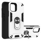 For iPhone 12 / 12 Pro Armour Series PC + TPU Protective Case with Ring Holder(Silver) - 1