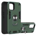 For iPhone 12 / 12 Pro Armour Series PC + TPU Protective Case with Ring Holder(Dark Green) - 1