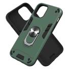 For iPhone 12 / 12 Pro Armour Series PC + TPU Protective Case with Ring Holder(Dark Green) - 2