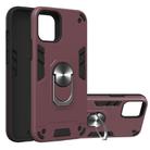 For iPhone 12 / 12 Pro Armour Series PC + TPU Protective Case with Ring Holder(Wnie Red) - 1