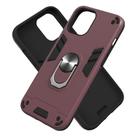 For iPhone 12 Pro Max Armour Series PC + TPU Protective Case with Ring Holder(Wnie Red) - 2