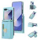 For Samsung Galaxy Z Flip6 POLA Love Buckle Multi-Card Slots Zipper Wallet Phone Case(Blue) - 1