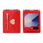 For Samsung Galaxy Z Flip6 POLA Love Buckle Multi-Card Slots Zipper Wallet Phone Case(Red) - 2