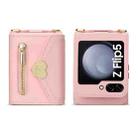 For Samsung Galaxy Z Flip5 POLA Love Buckle Multi-Card Slots Zipper Wallet Phone Case(Pink) - 2