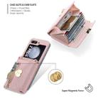 For Samsung Galaxy Z Flip5 POLA Love Buckle Multi-Card Slots Zipper Wallet Phone Case(Pink) - 3