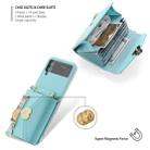 For Samsung Galaxy Z Flip4 POLA Love Buckle Multi-Card Slots Zipper Wallet Phone Case(Blue) - 3