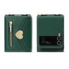 For Samsung Galaxy Z Flip4 POLA Love Buckle Multi-Card Slots Zipper Wallet Phone Case(Green) - 2