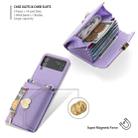 For Samsung Galaxy Z Flip3 5G POLA Love Buckle Multi-Card Slots Zipper Wallet Phone Case(Purple) - 3