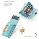 For Samsung Galaxy Z Flip3 5G POLA Love Buckle Multi-Card Slots Zipper Wallet Phone Case(Blue) - 3