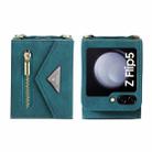 For Samsung Galaxy Z Flip5 POLA Skin Feel Multi-Card Slots Zipper Wallet Phone Case(Green) - 2