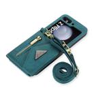 For Samsung Galaxy Z Flip5 POLA Skin Feel Multi-Card Slots Zipper Wallet Phone Case(Green) - 3