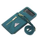 For Samsung Galaxy Z Flip4 POLA Skin Feel Multi-Card Slots Zipper Wallet Phone Case(Green) - 3