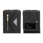 For Samsung Galaxy Z Flip4 POLA Skin Feel Multi-Card Slots Zipper Wallet Phone Case(Black) - 2