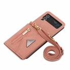 For Samsung Galaxy Z Flip3 POLA Skin Feel Multi-Card Slots Zipper Wallet Phone Case(Rose Gold) - 3