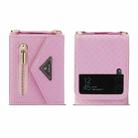 For Samsung Galaxy Z Flip4 POLA Grid Texture Multi-Card Slots Zipper Wallet Phone Case(Pink) - 2