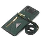 For Samsung Galaxy Z Flip4 POLA Grid Texture Multi-Card Slots Zipper Wallet Phone Case(Green) - 3