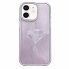 For iPhone 12 Diamond Texture TPU Hybrid PC IMD Phone Case(Purple) - 1