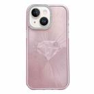 For iPhone 13 Diamond Texture TPU Hybrid PC IMD Phone Case(Pink) - 1