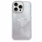For iPhone 13 Pro Max Diamond Texture TPU Hybrid PC IMD Phone Case(White) - 1